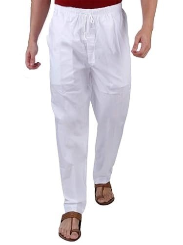 Pearl Flex White Cotton Blend Pant-Style Pajama (with Elastic Waistband)